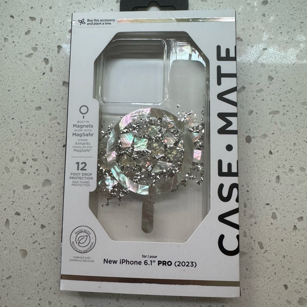 NEW-Case-Mate iPhone 6.1" Pro Case - Silver Holographic